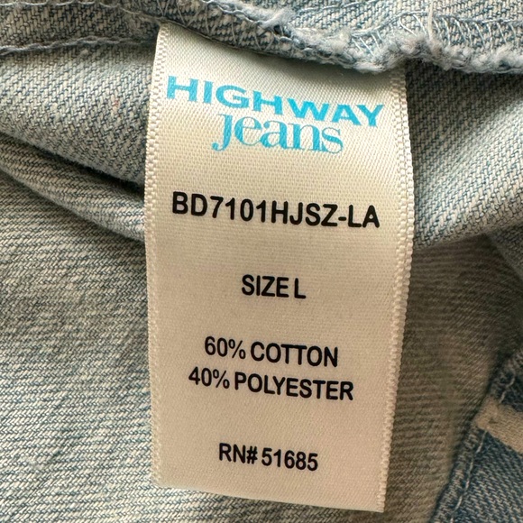 Striped Blue Denim Jacket by Highway Jeans in Size: Large - Picture 6 of 6